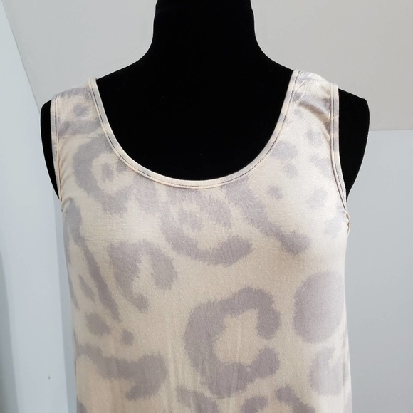 Origami Leopard Boho Gypsy Fringe Sleeveless Tunic Top Dress Large Layer Chic - Picture 3 of 13